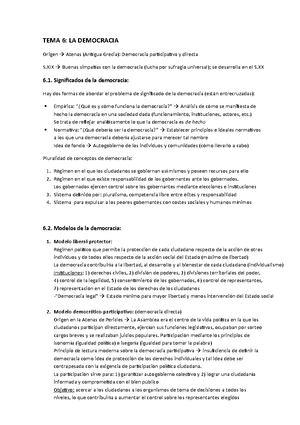 Tema 6. La democracia (Manual de CCPP de Rafael del Águila) - TEMA 6: LA  DEMOCRACIA Origen  Atenas - Studocu