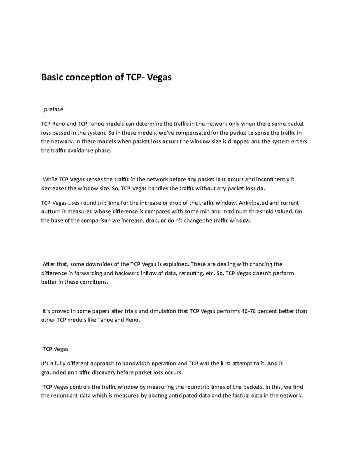 Basic conception of TCP- Vegas - Basic conception of TCP- Vegas preface ...