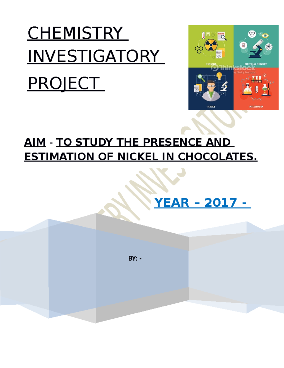 Chemistry Investigatory Project Final 1 - CHEMISTRY INVESTIGATORY ...