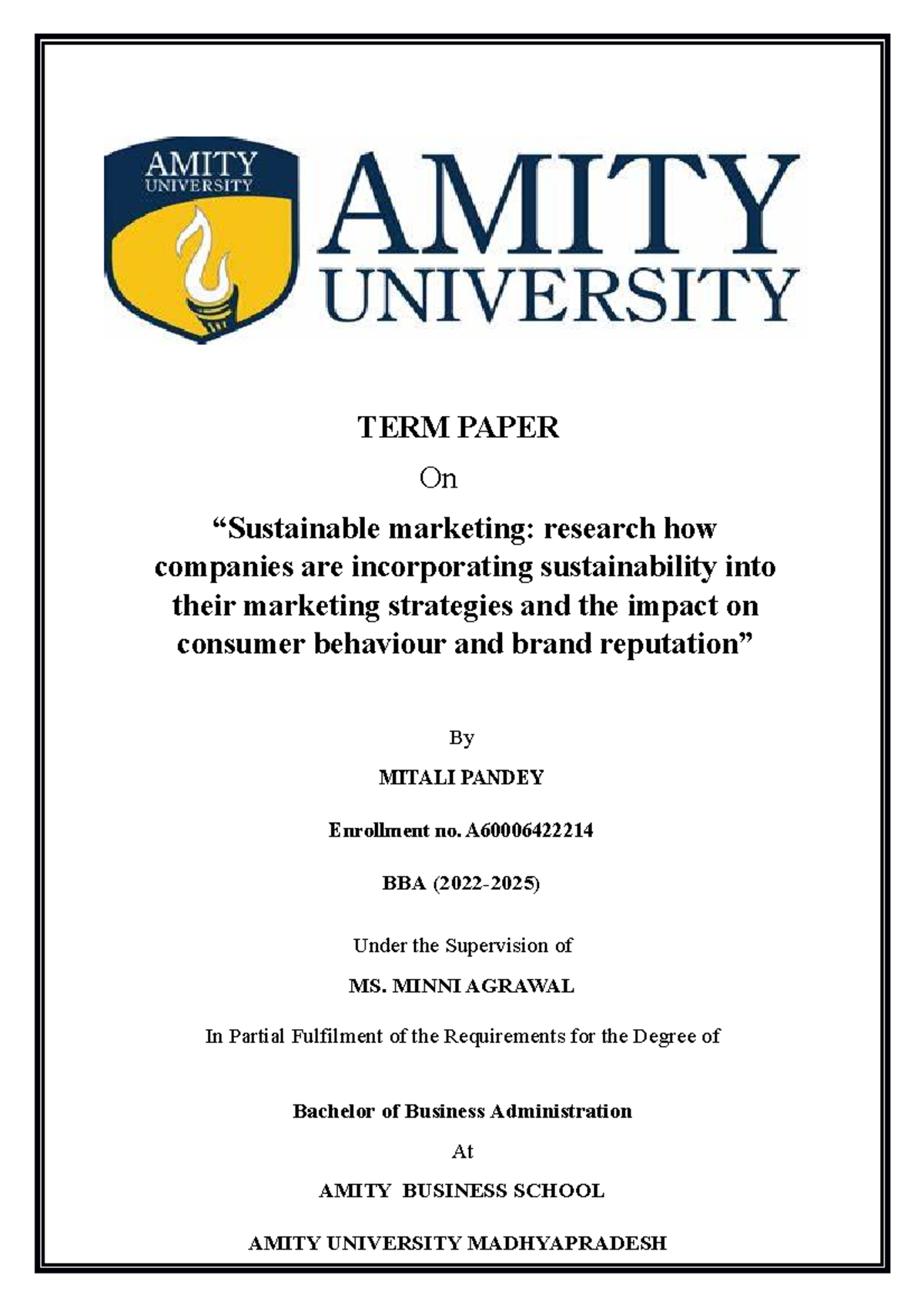 Final Author Accepted Manuscript JMM - TERM PAPER On “Sustainable ...