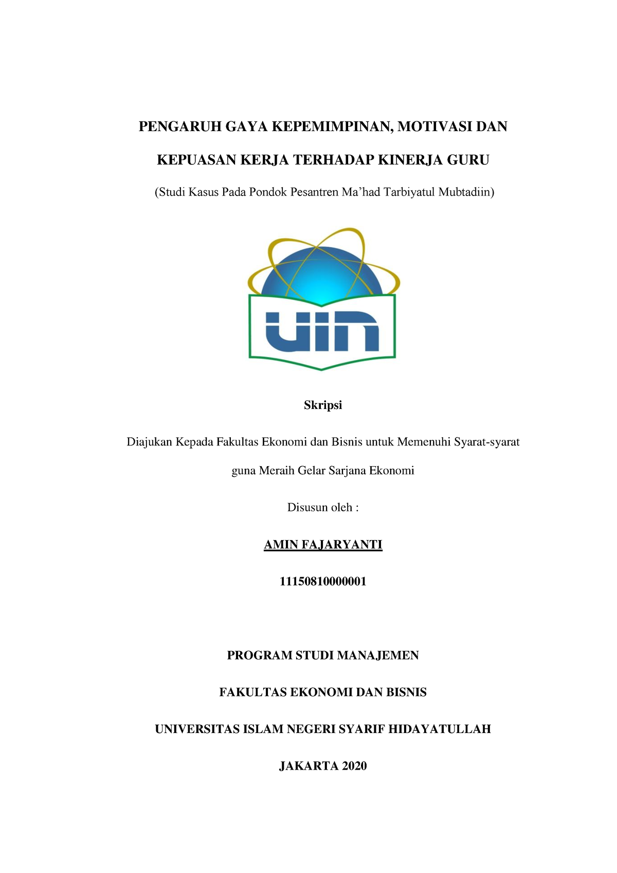 Pengaruh Gaya Kepemimpinan, Motivasi Dan Kepuasan Kerja Terhadap ...