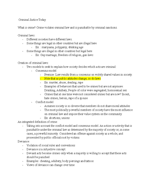 Final Exam Notes Criminology - Chapter Nine: Why Do We Punish Those Who ...