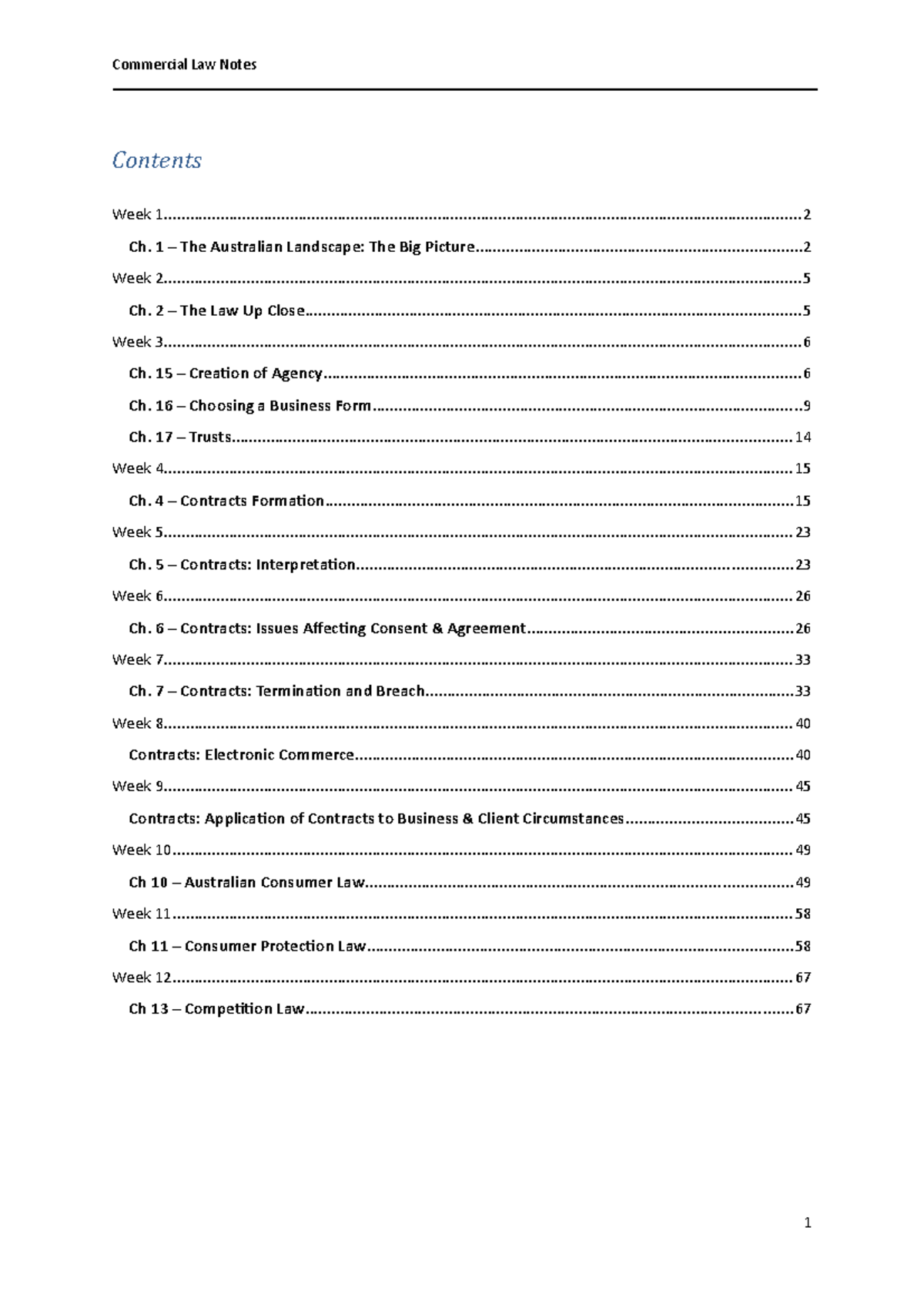 Commercial law notes - ACBUS201 - TAFE NSW - Studocu