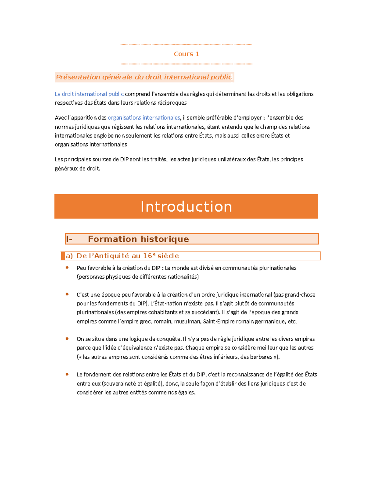 NOTES DE COURS DRT109 - Cours 1 Présentation générale du droit ...