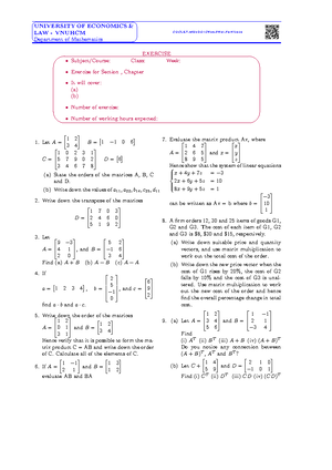 HW Chapter 4 - Exercise - EXERCISES AT THE END OF CHAPTER 4 Consider ...