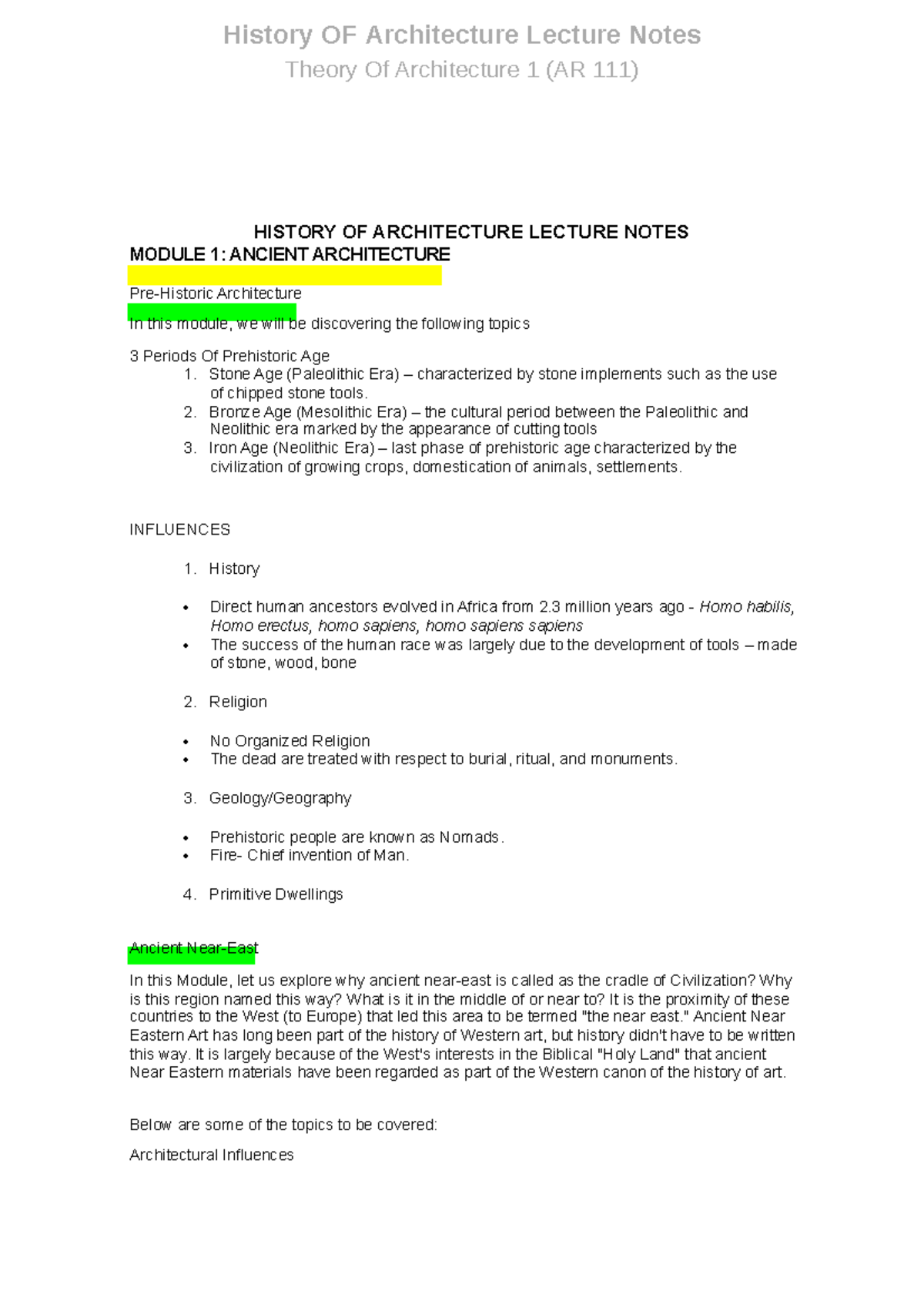 Historyofarchitecturelecturenotes compress History OF