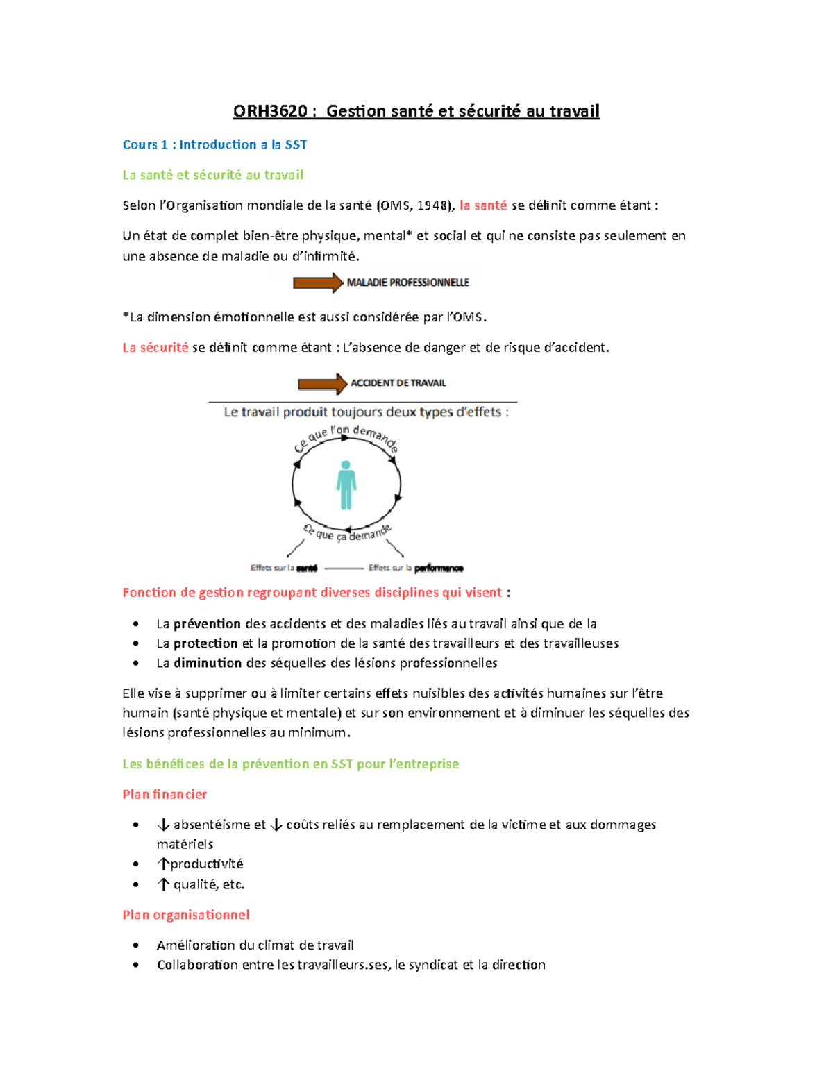 ORH3620 Notes De Cours - ORH3620 : Gesion Santé Et Sécurité Au Travail ...