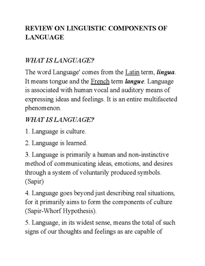 The Features of Human Language - The Features of Human Language ...