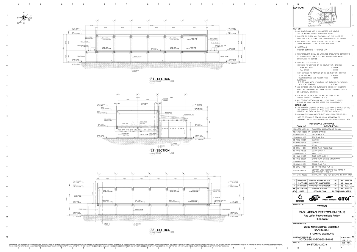 50- Stdel-124033 2 OSBL North Electrical Substation 50-SUB-1401 Framing ...