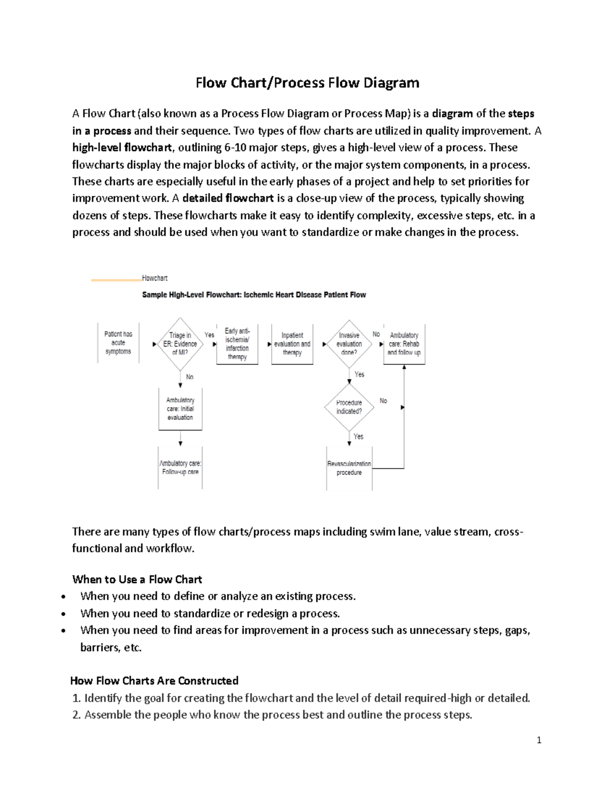 Flow chart Process Flow - 1 Flow Chart/Process Flow Diagram A Flow ...