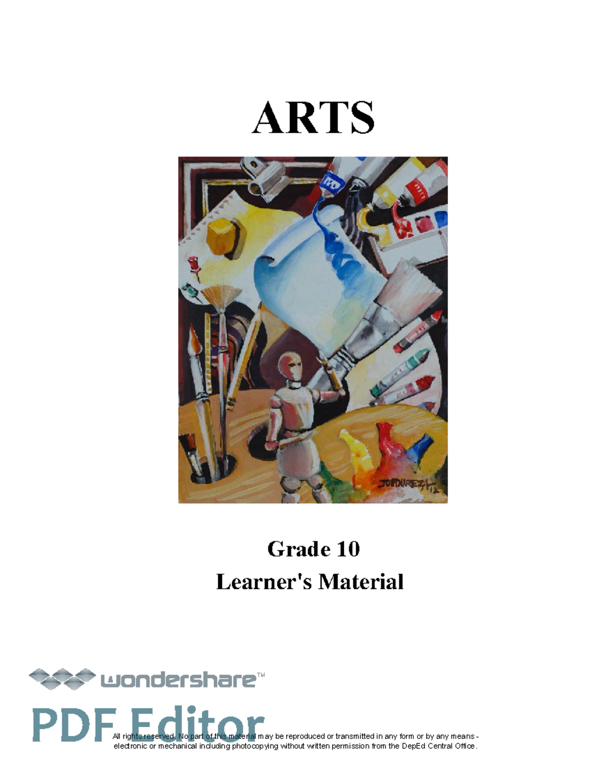 Grade 10 Arts LM 1 Lecture notes Module 1 ARTS All rights reserved