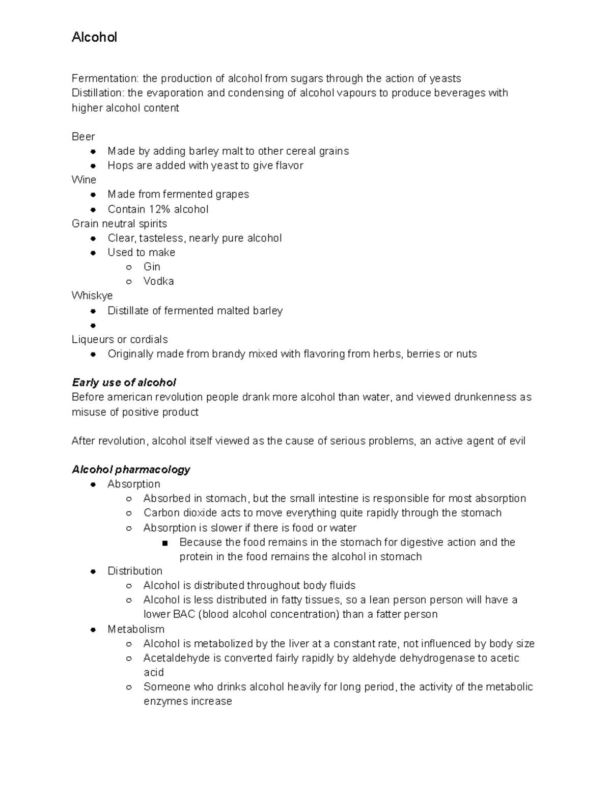 HSCI alcohol and tobacco - Alcohol Fermentation: the production of ...