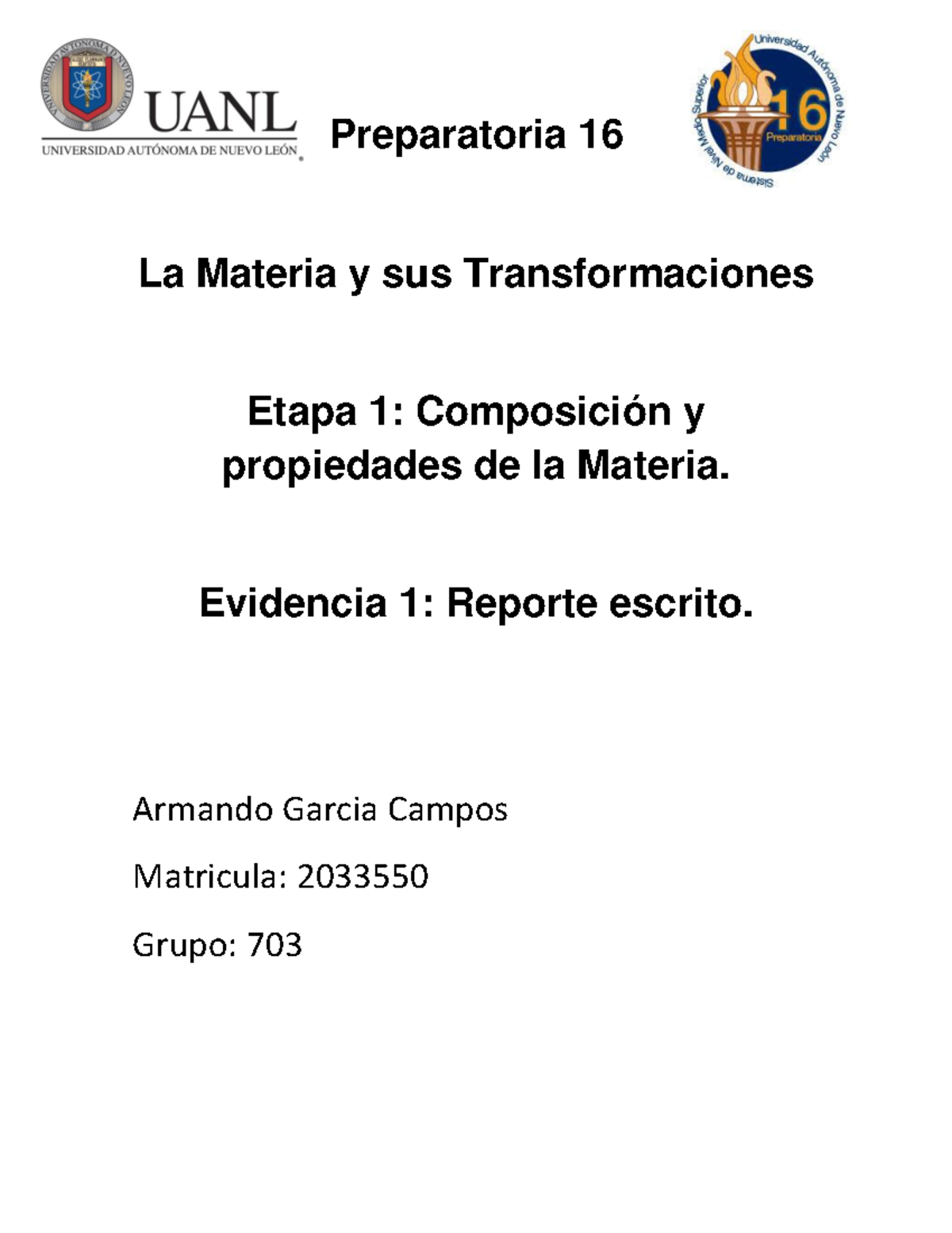 ARMANDO GARCIA EVIDENCIA LA MATERIA Y SUS TRANSFORMACIONES ...