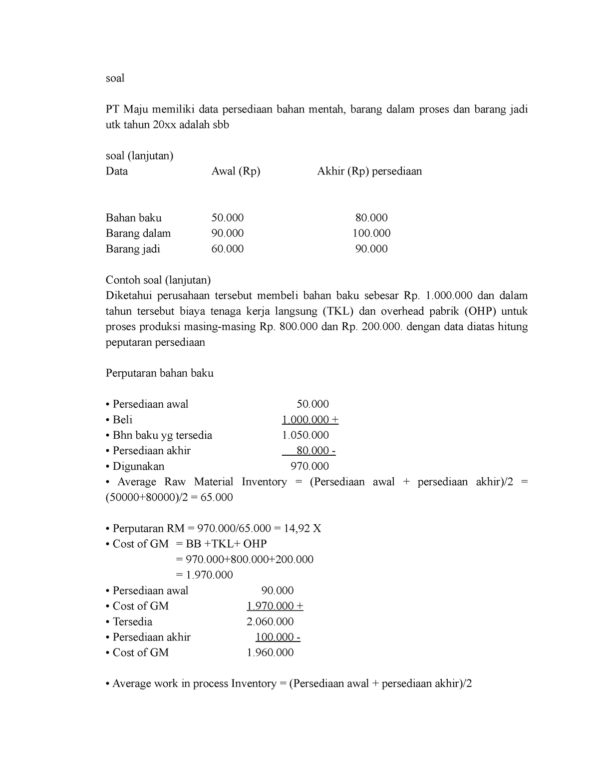 Tugas Manajemen Persediaan 2 - Soal PT Maju Memiliki Data Persediaan ...