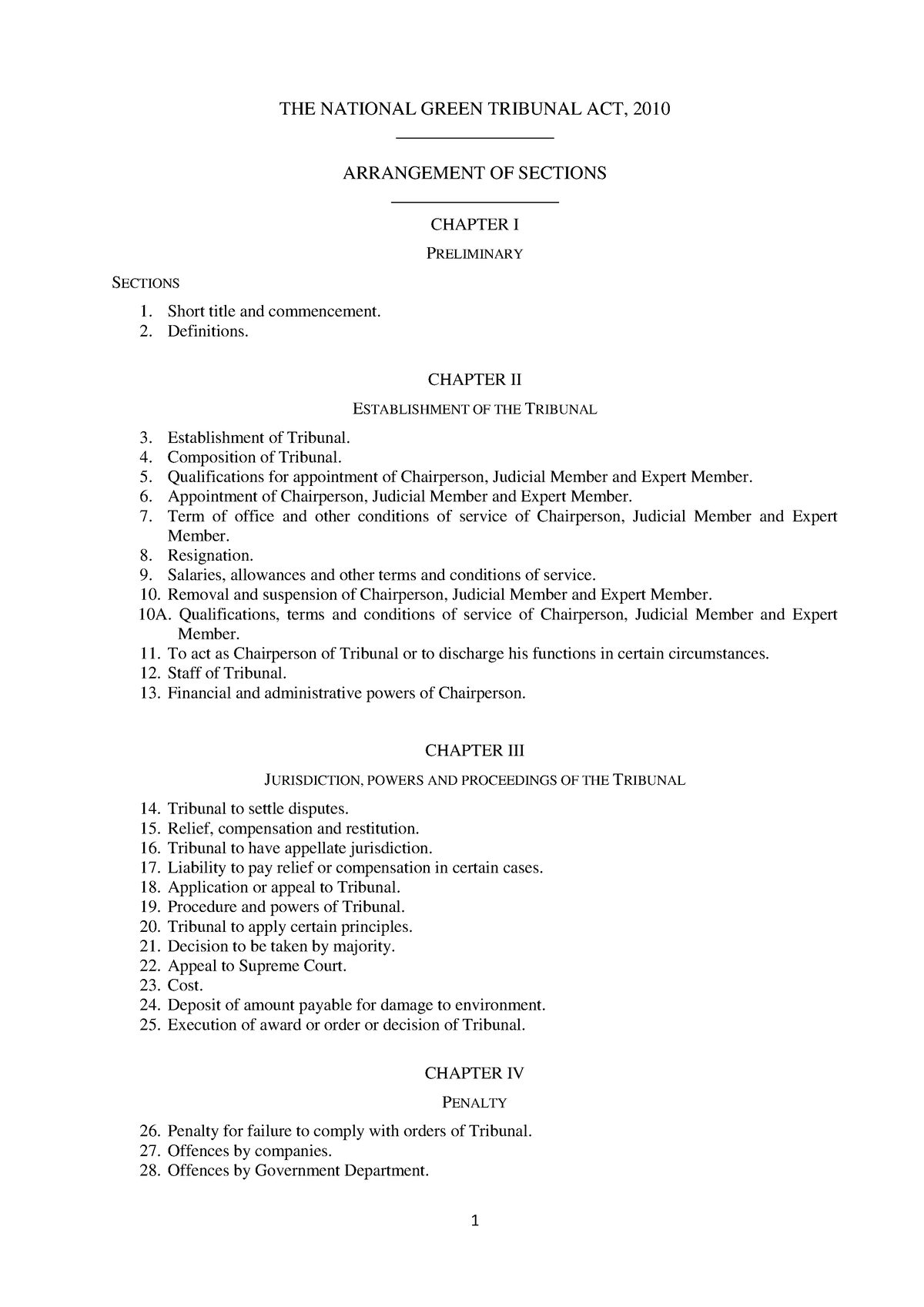 National Green Tribunal Act, 2010 [19 of 2010 ] - THE NATIONAL GREEN ...