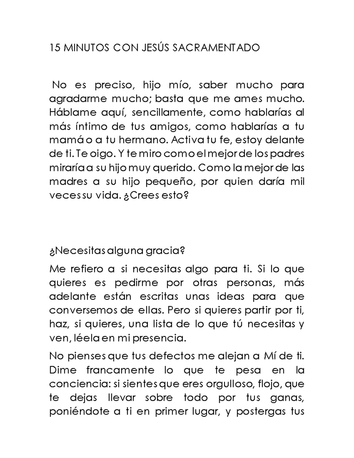 15 Minutos CON Jesús Sacramentado - 15 MINUTOS CON JESÚS SACRAMENTADO ...