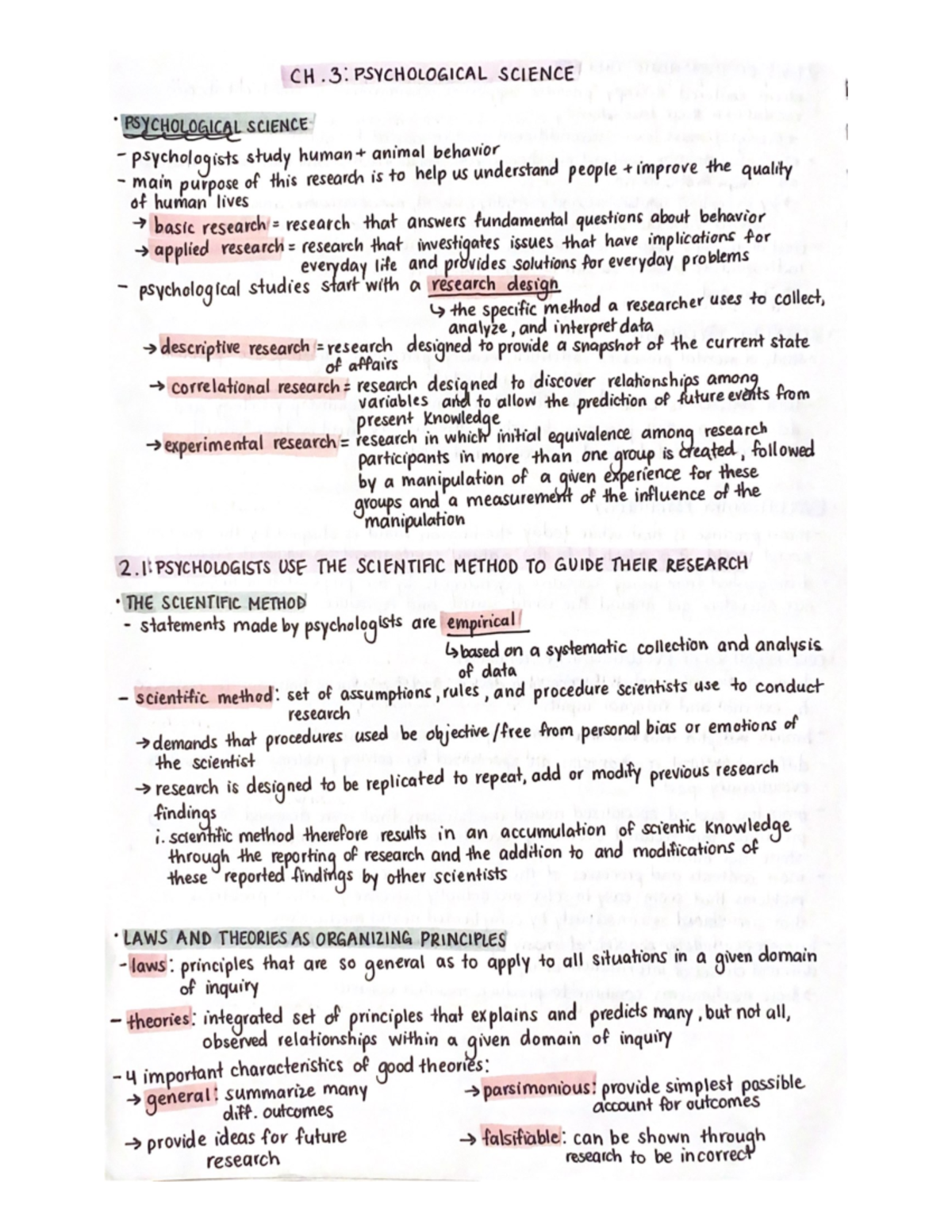 PSY 100 Ch. 3 Psychological Science - PSY 100 - Studocu