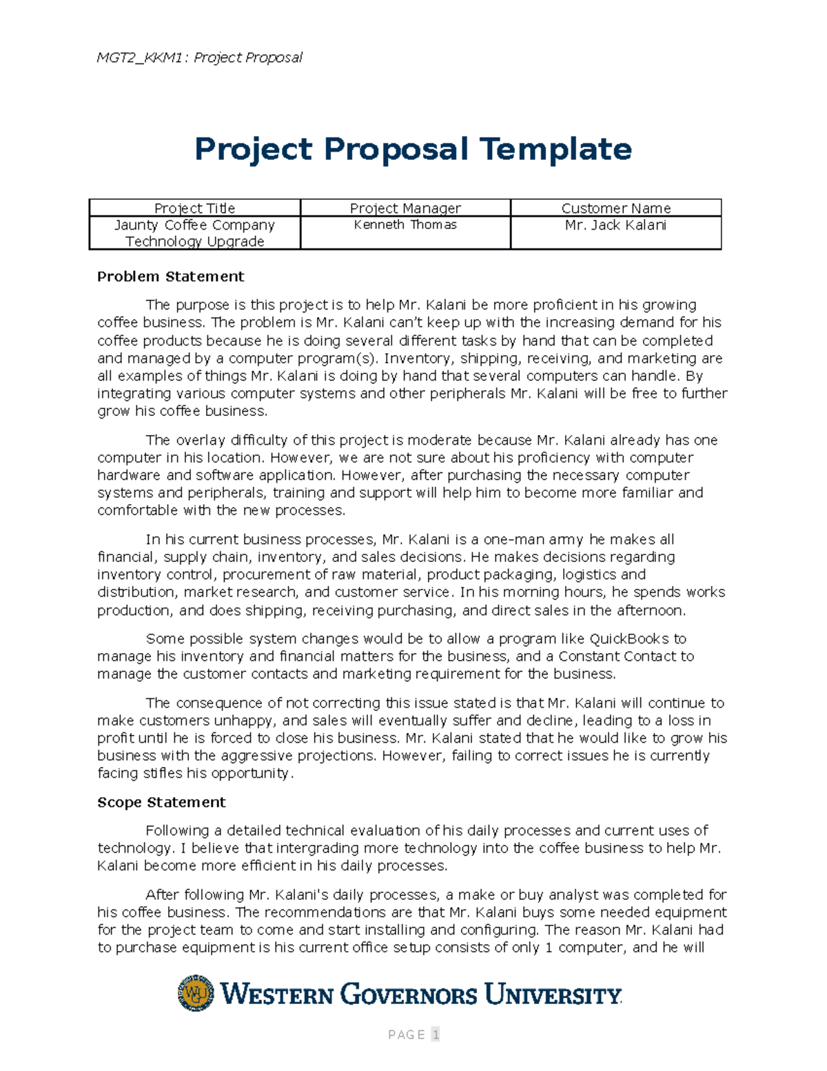 Project Proposal Task 1 - Coffee - MGT2_KKM1: Project Proposal Project ...