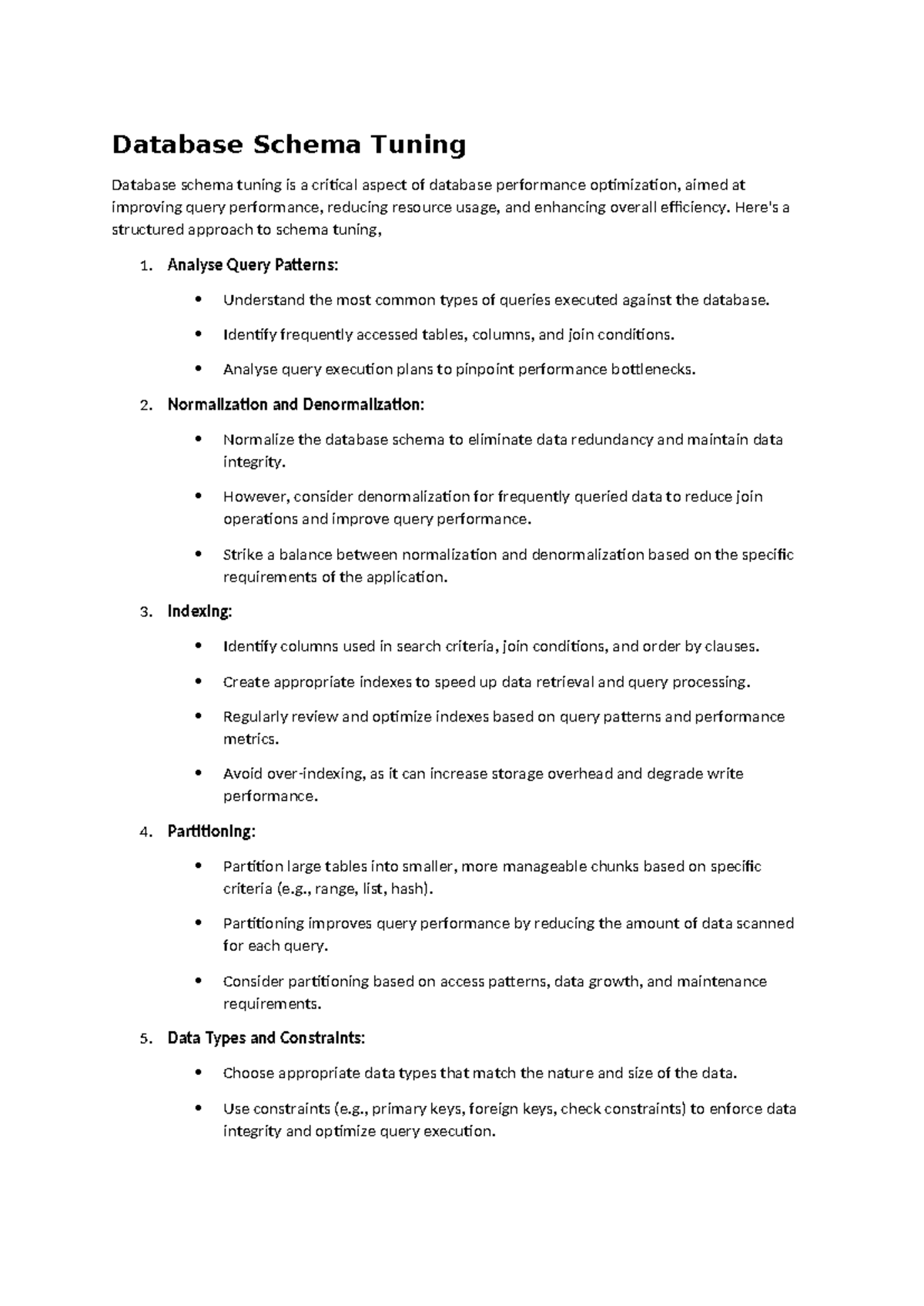 Database Schema Tuning - Database Schema Tuning Database schema tuning ...