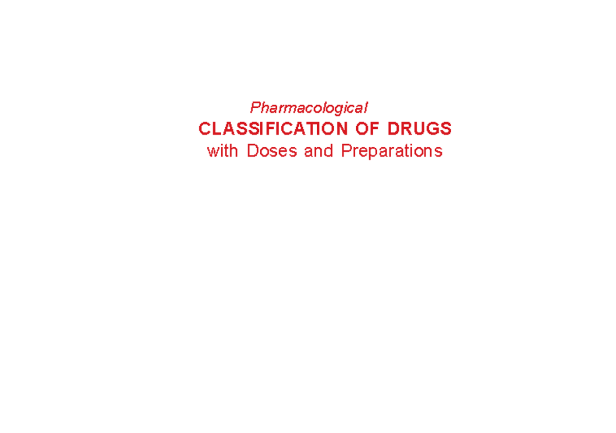 KD Tripathi Pharmacology classification - 5th edition - Pharmacological ...