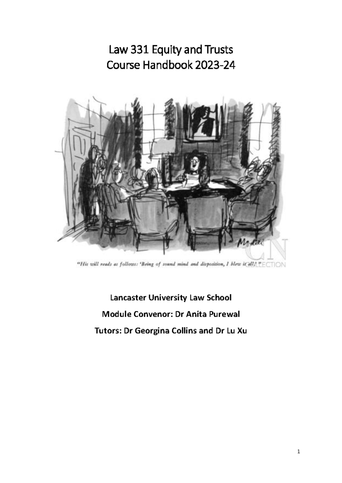Law 331 Course Handbook 23-24 - Law 331 Equity and Trusts Course ...