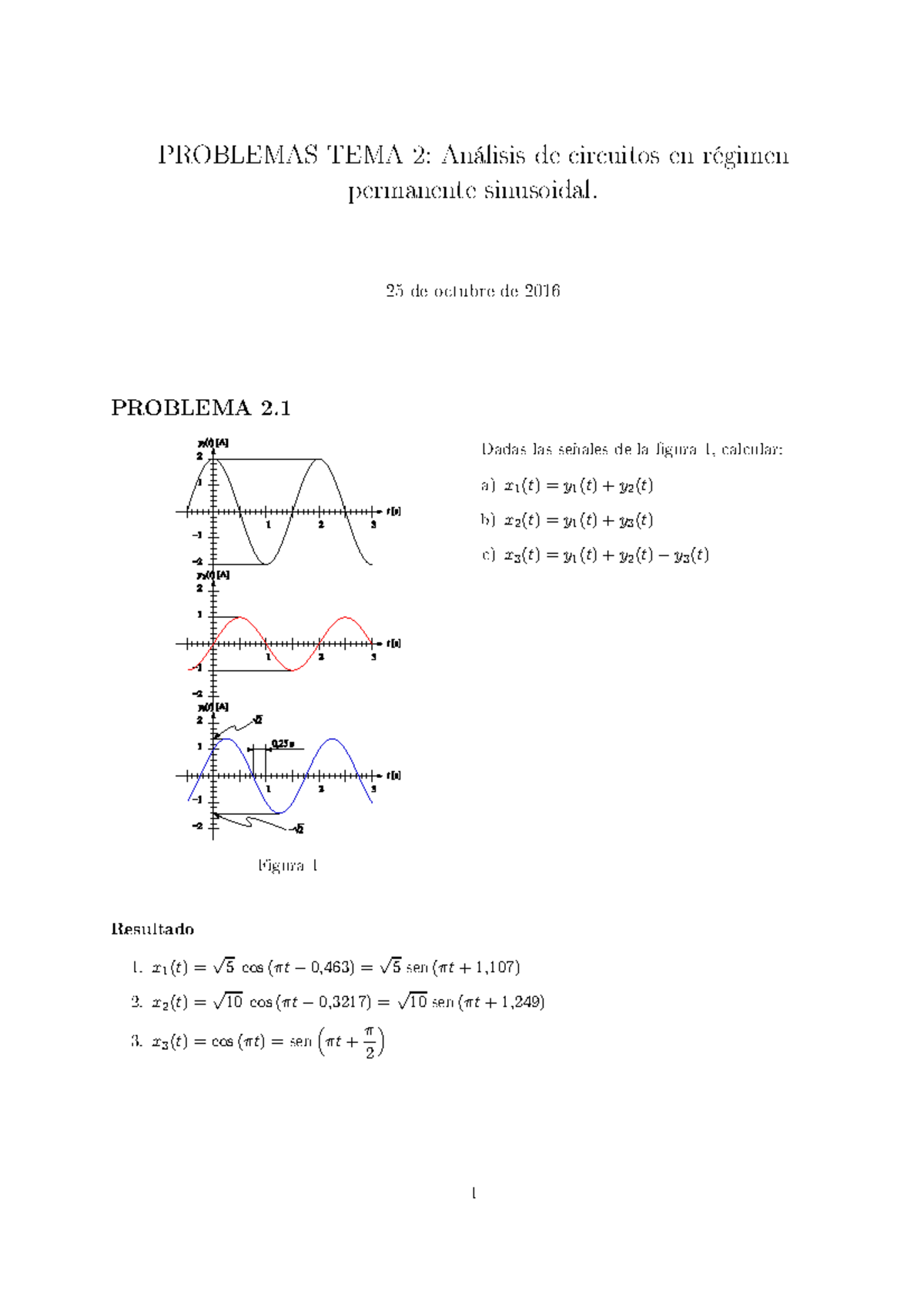Análisis de circuitos en regimen permanente sinusoidal - PROBLEMASTEMA ...