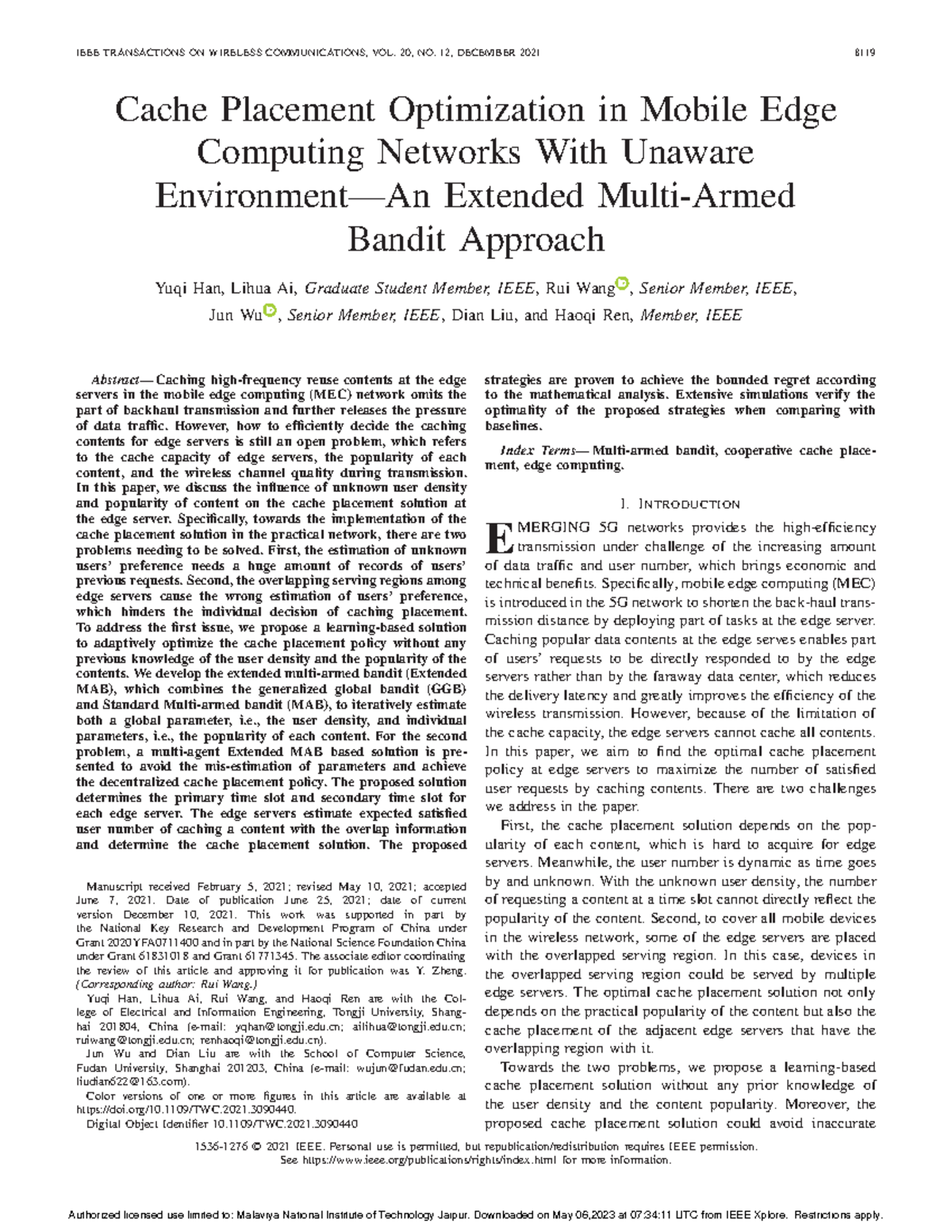 Cache Placement Optimization in Mobile Edge Computing Networks With ...