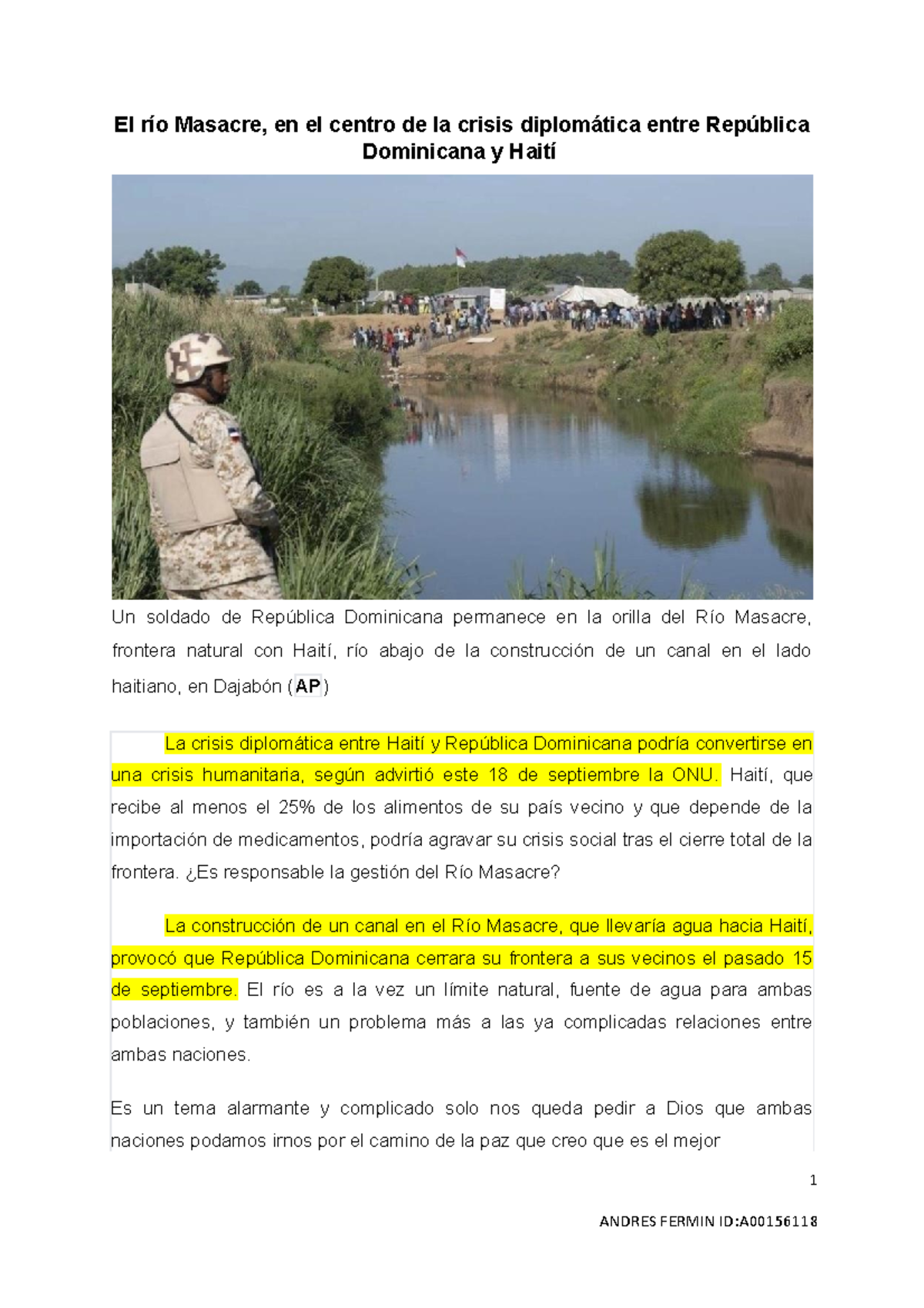 El río Masacre - academico - El río Masacre, en el centro de la crisis ...