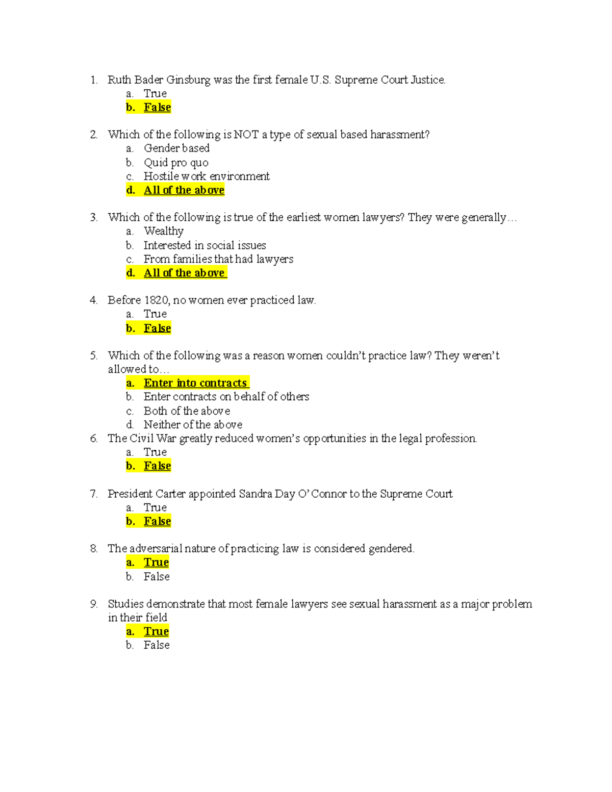 Quiz 11 - These are quiz questions that follow along with designated ...