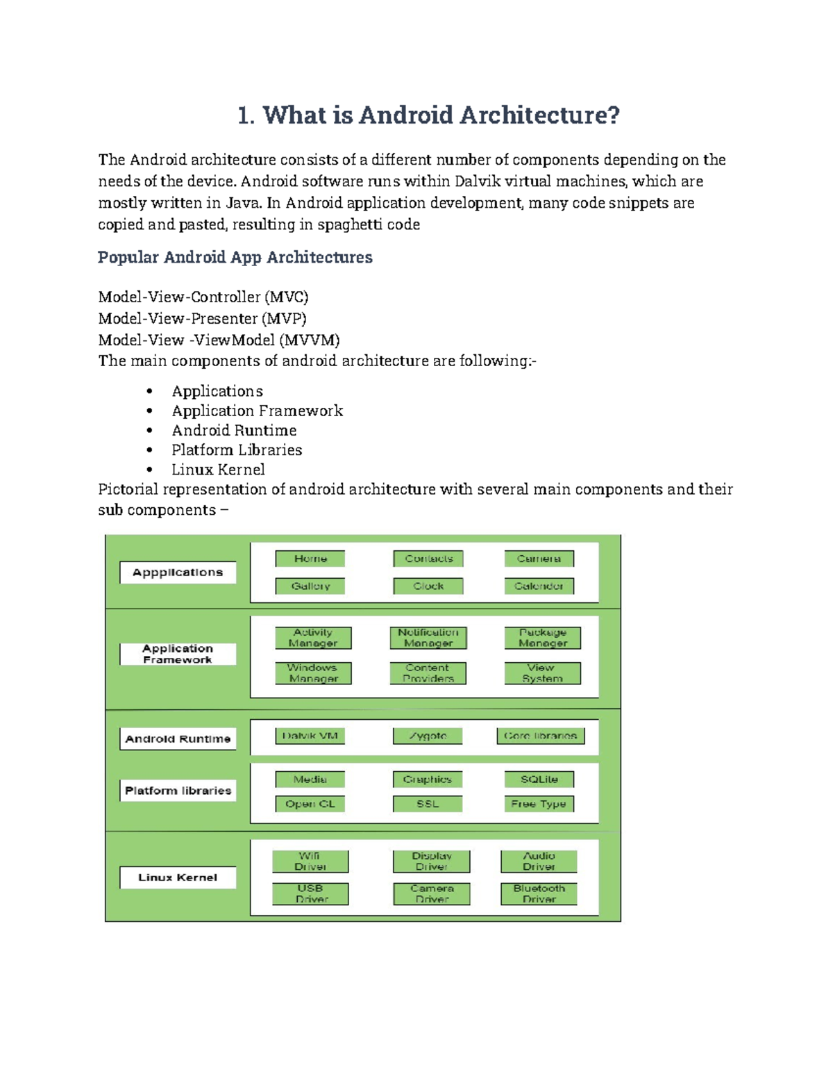 Android Development (Auto Recovered) - 1. What is Android Architecture ...