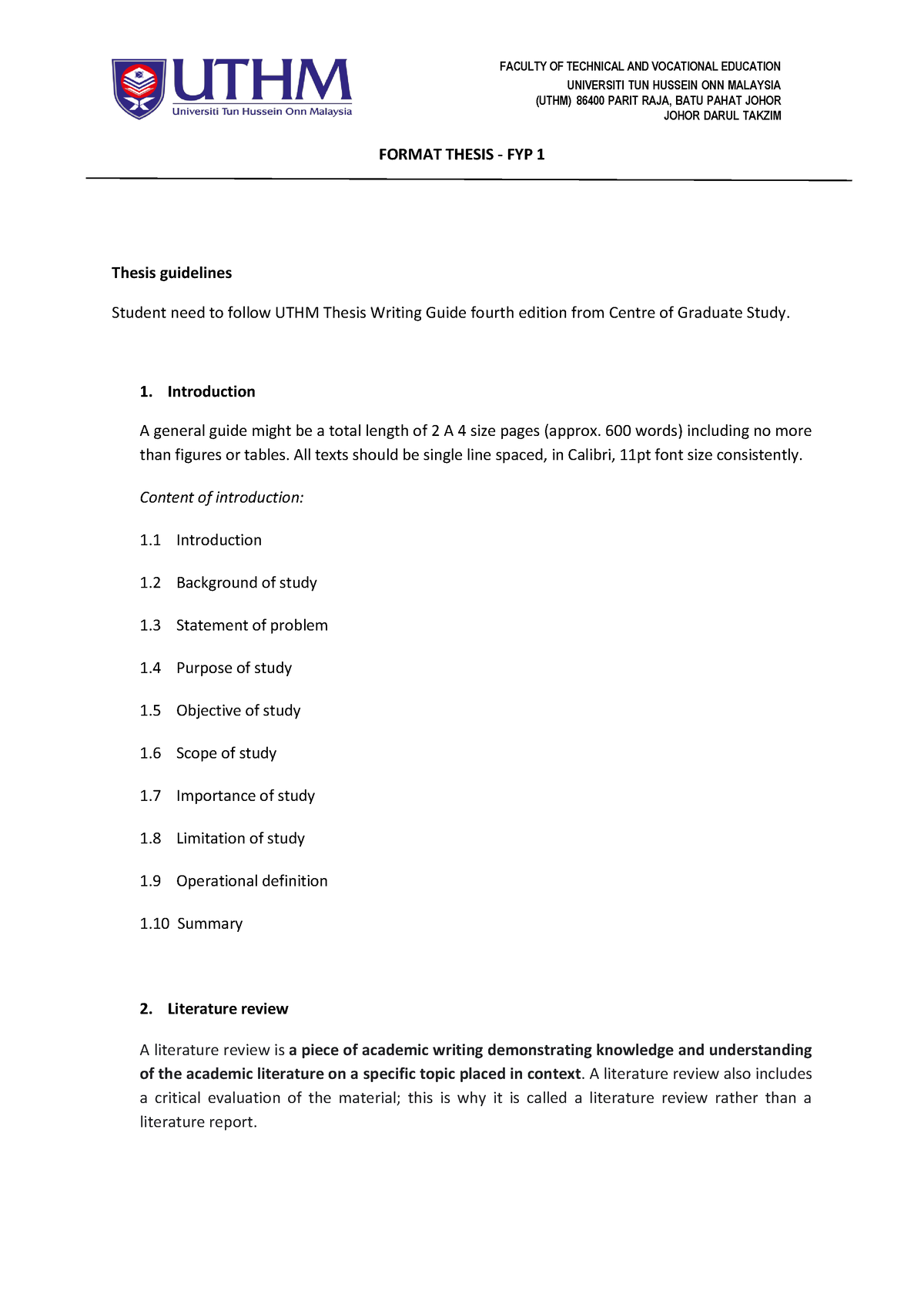 uthm thesis format 2021