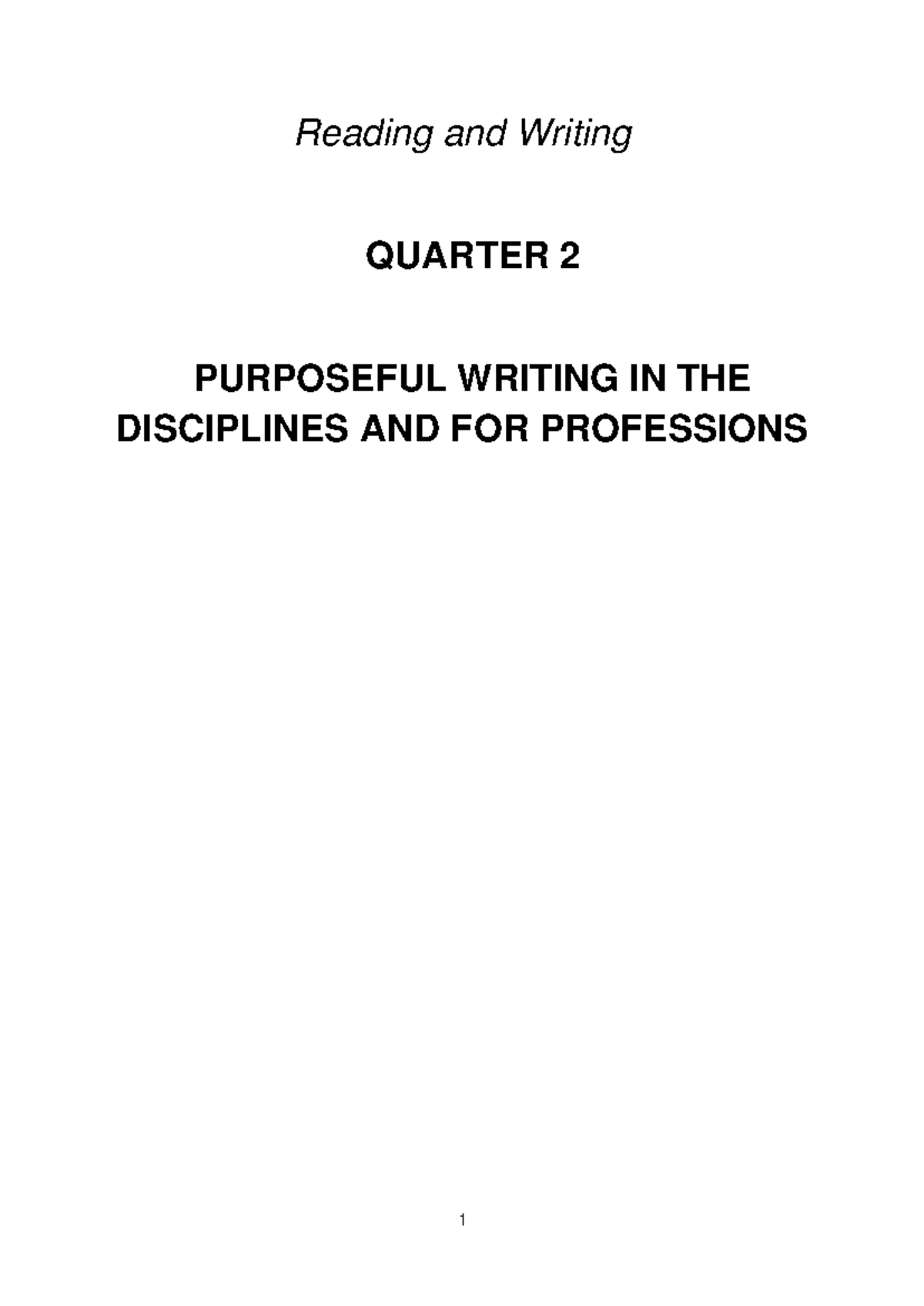 RWQTR2 Modules 67 RWS Reading and Writing QUARTER 2 PURPOSEFUL