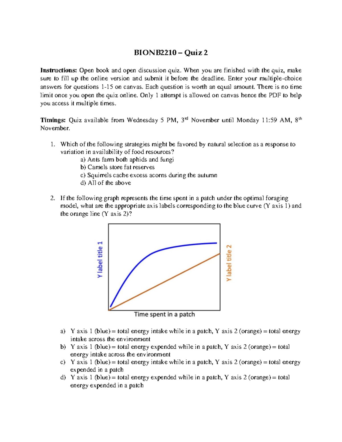 2210 Quiz 2 Quiz for microbiology BIONB2210 Quiz 2 Instructions