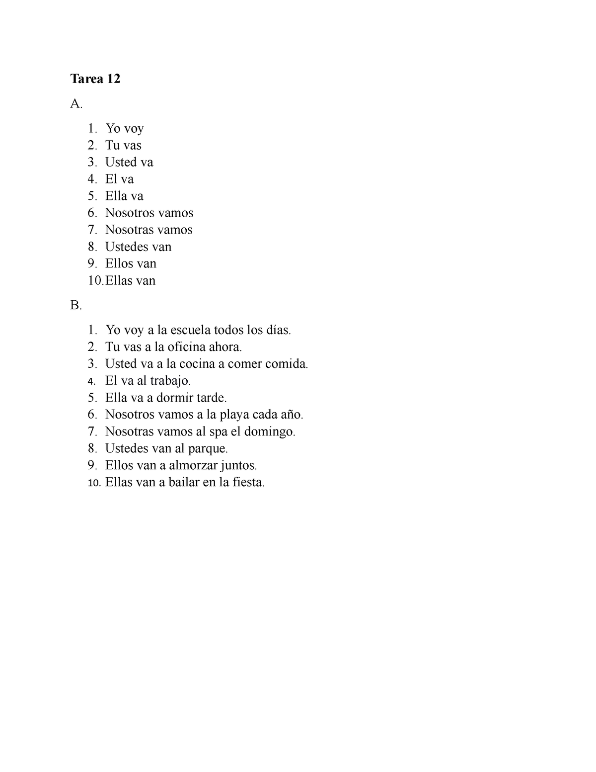 tarea worksheet answers
