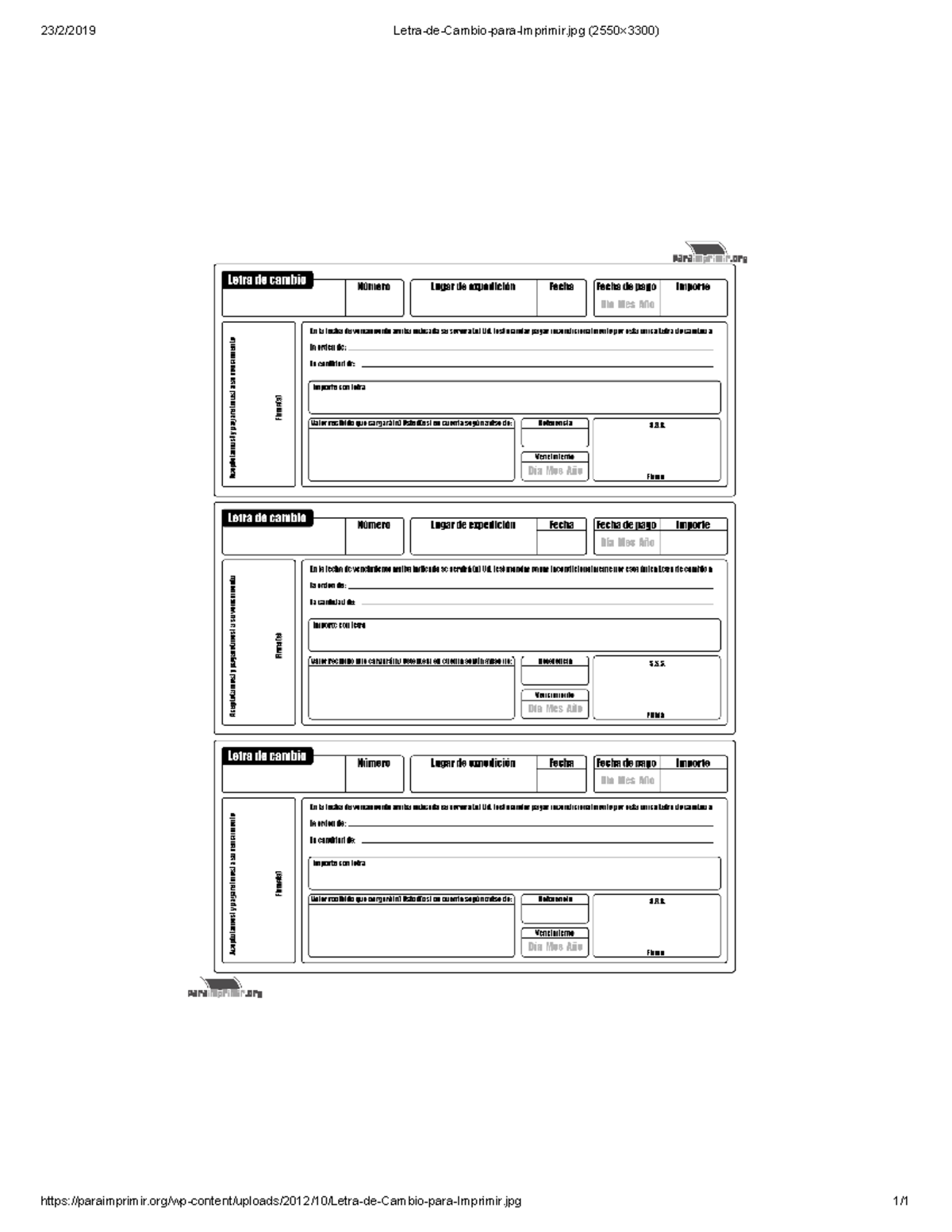 modelo letra de cambio - introduciion a la contabilidad - 23/2/2019 ...