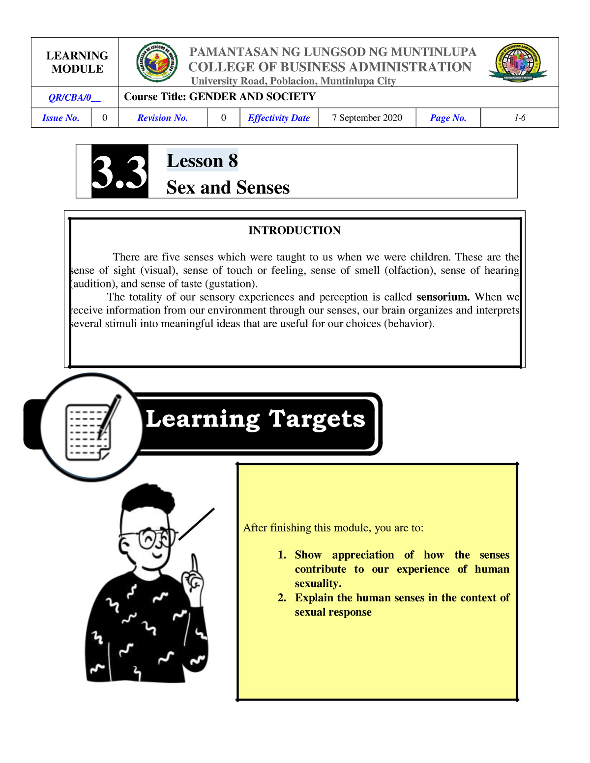 Lesson 8 Sex And Senses Better Version 3 Lesson 8 Sex And Senses