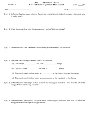 chemistry notes - CHE 201 - Studocu