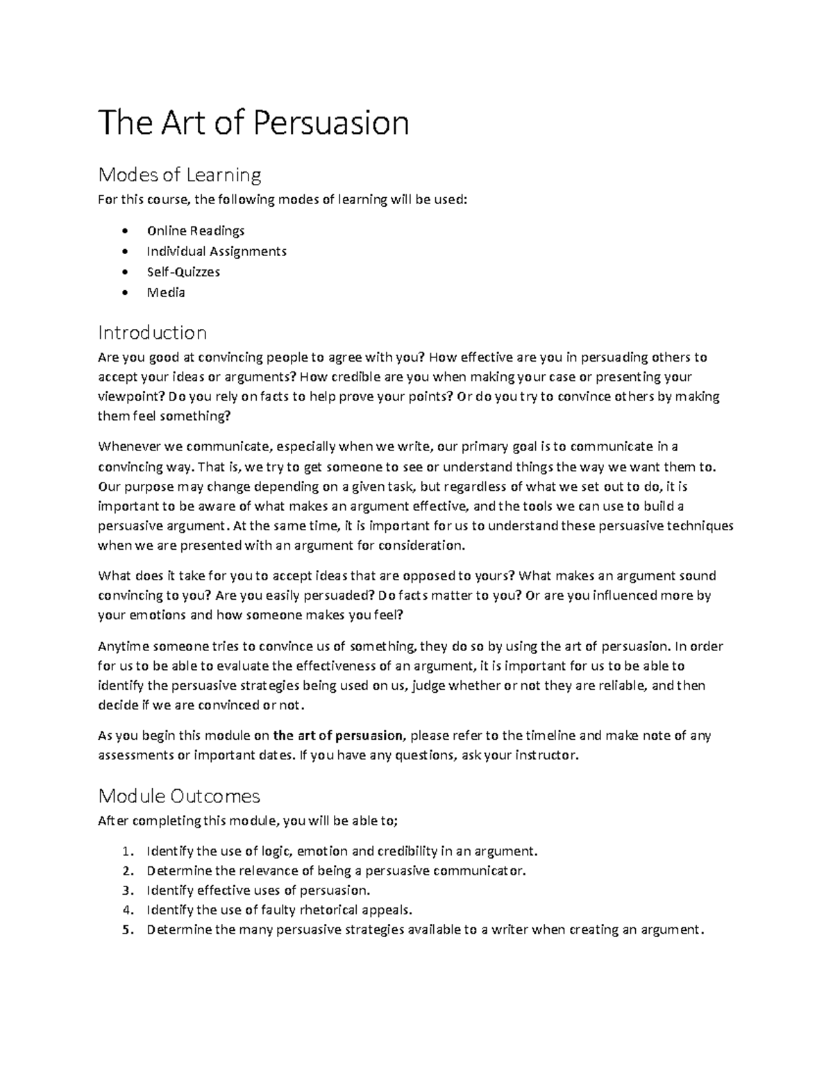 Art of persuasion in pdf format - The Art of Persuasion Modes of ...