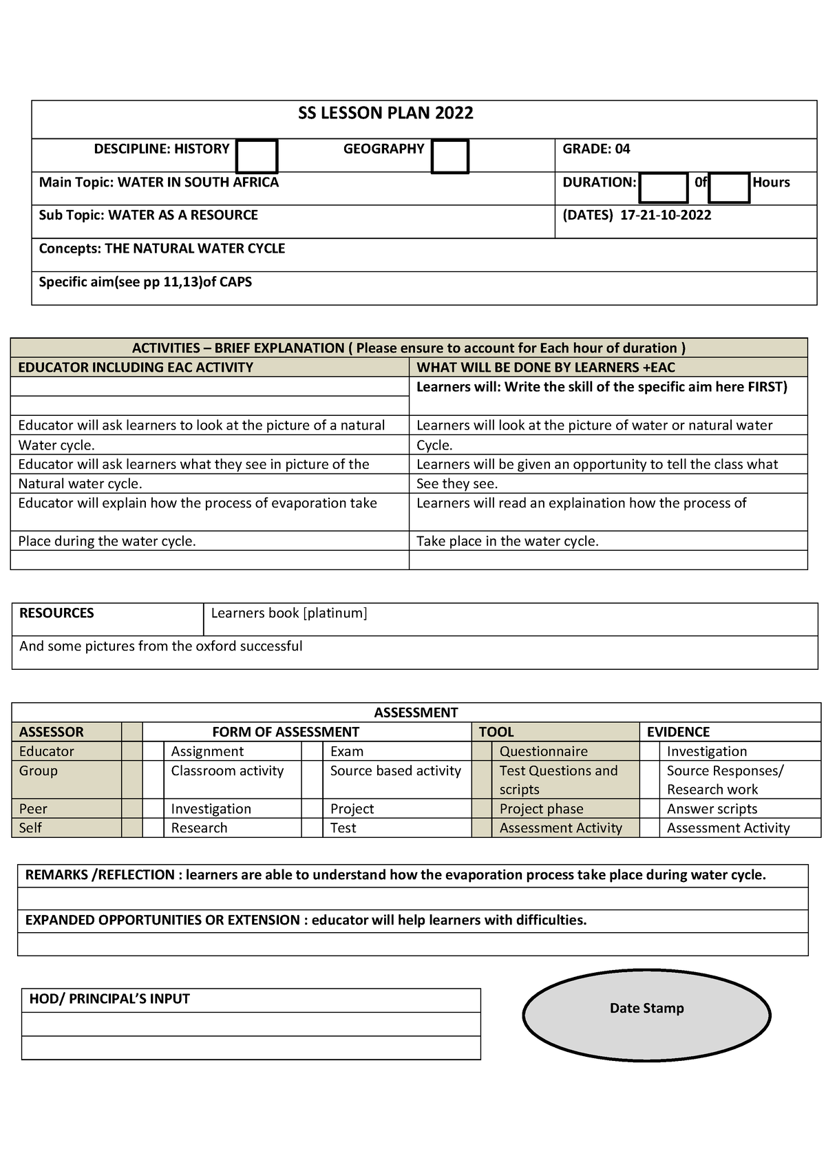 Geography Lesson Plan Term 4 Week2 SS LESSON PLAN 2022 DESCIPLINE   Thumb 1200 1698 