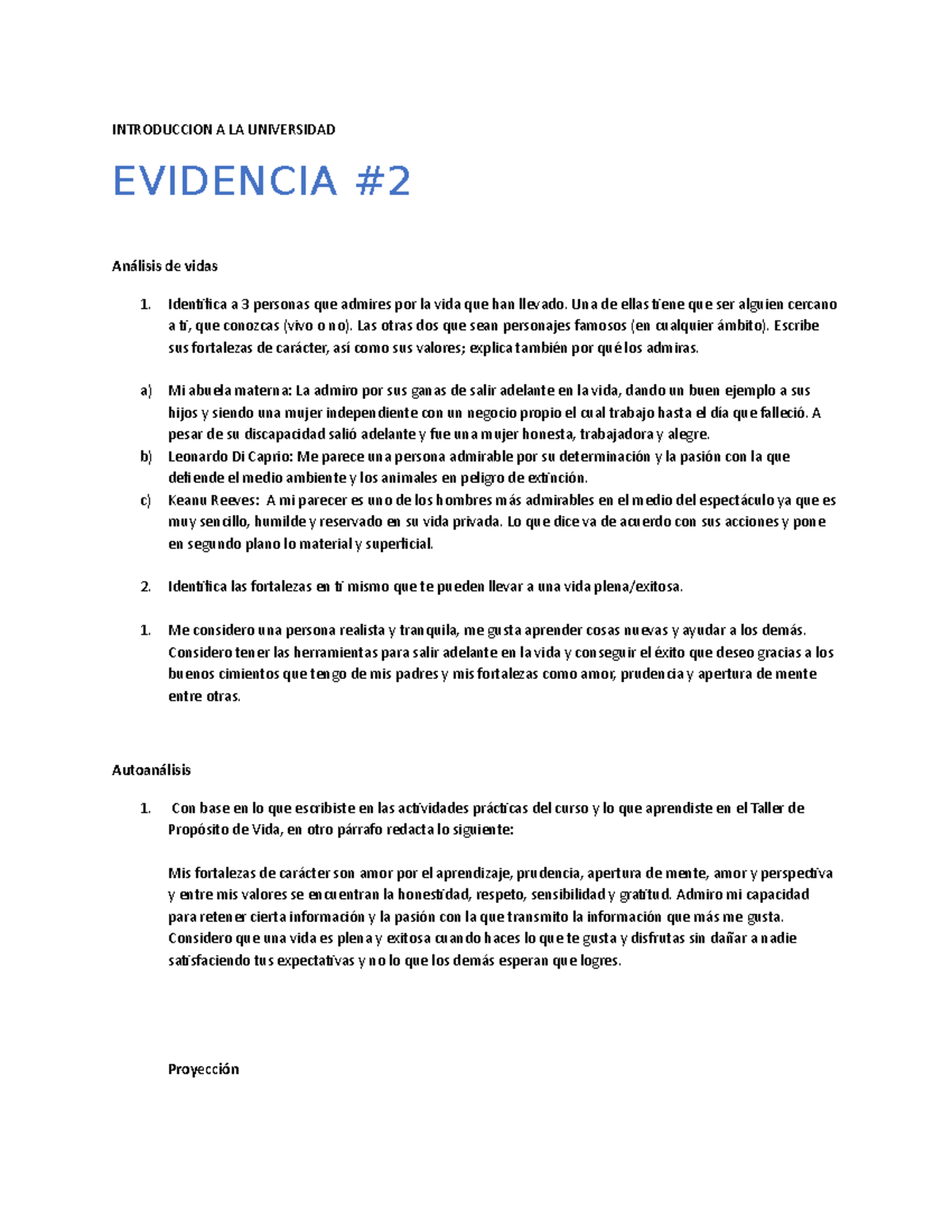 Evidencia 2 introduccion 1 - INTRODUCCION A LA UNIVERSIDAD EVIDENCIA ...
