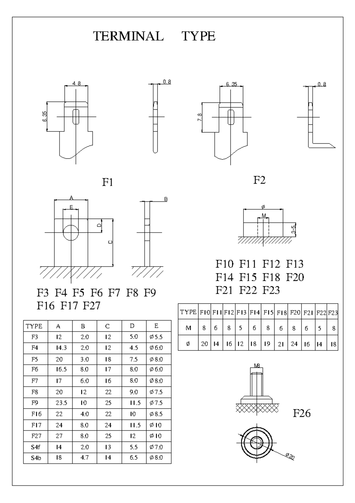 Battery Terminal 4. 6. 6. 6. M A E D