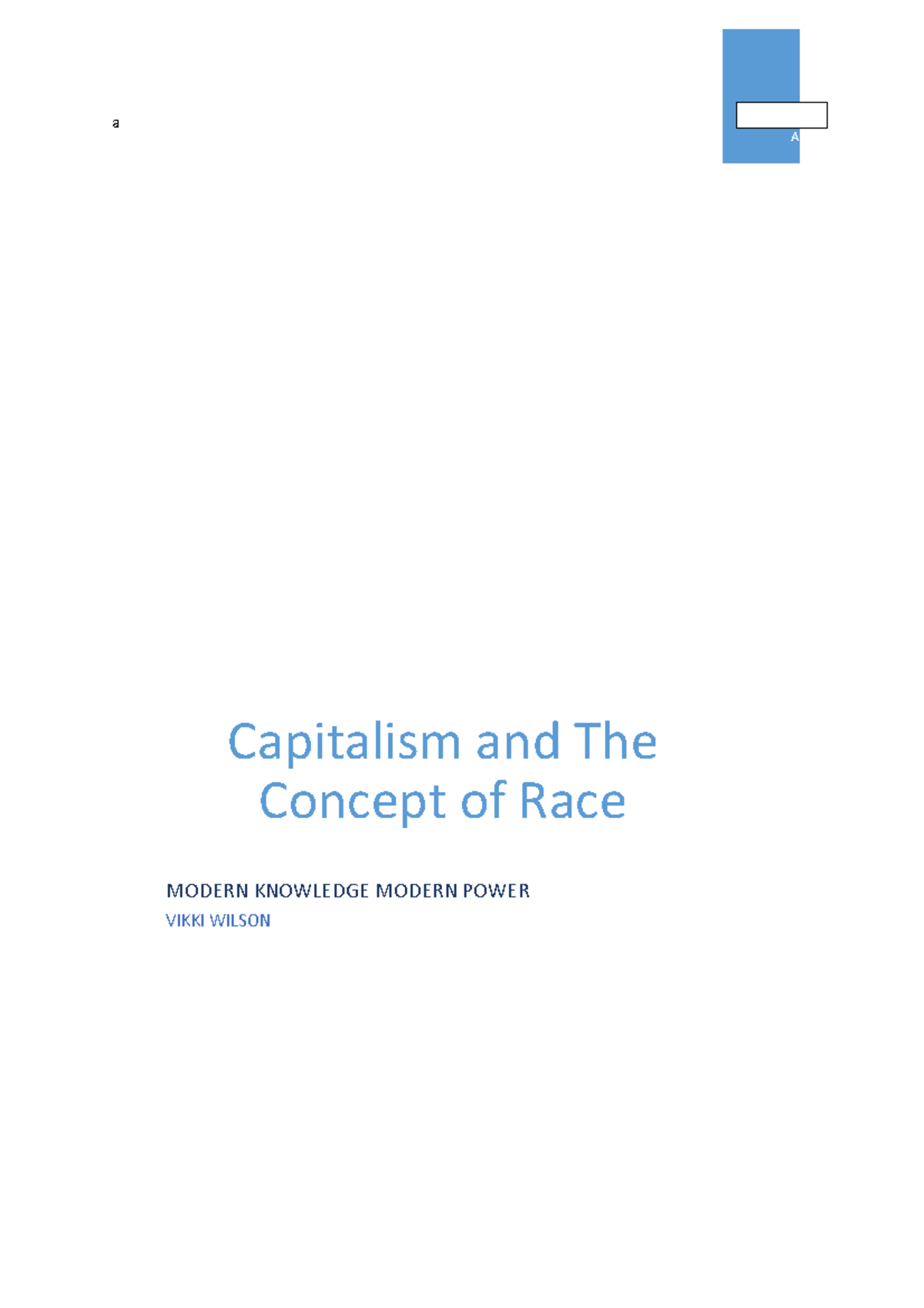 6. Capitalism and Slavery - a Capitalism and The Concept of Race MODERN ...
