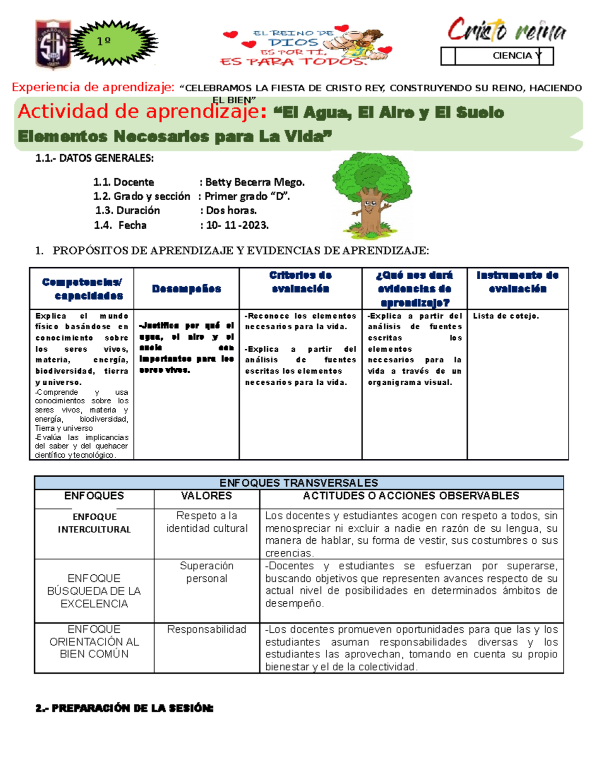 El Agua, El Aire y El Suelo Elementos Necesarios para La Vida. 1º grado ...