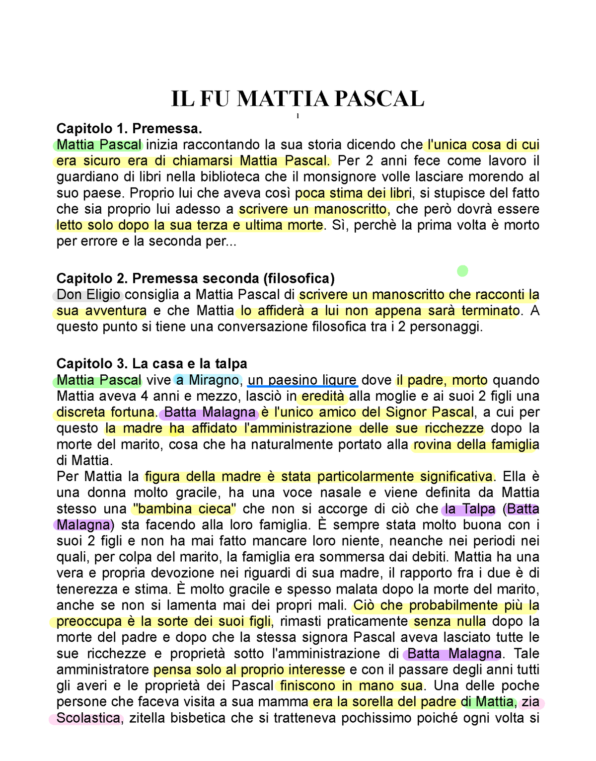 3925ca4e28-4 - Riassunto Per Capitoli - IL FU MATTIA PASCAL L Capitolo ...