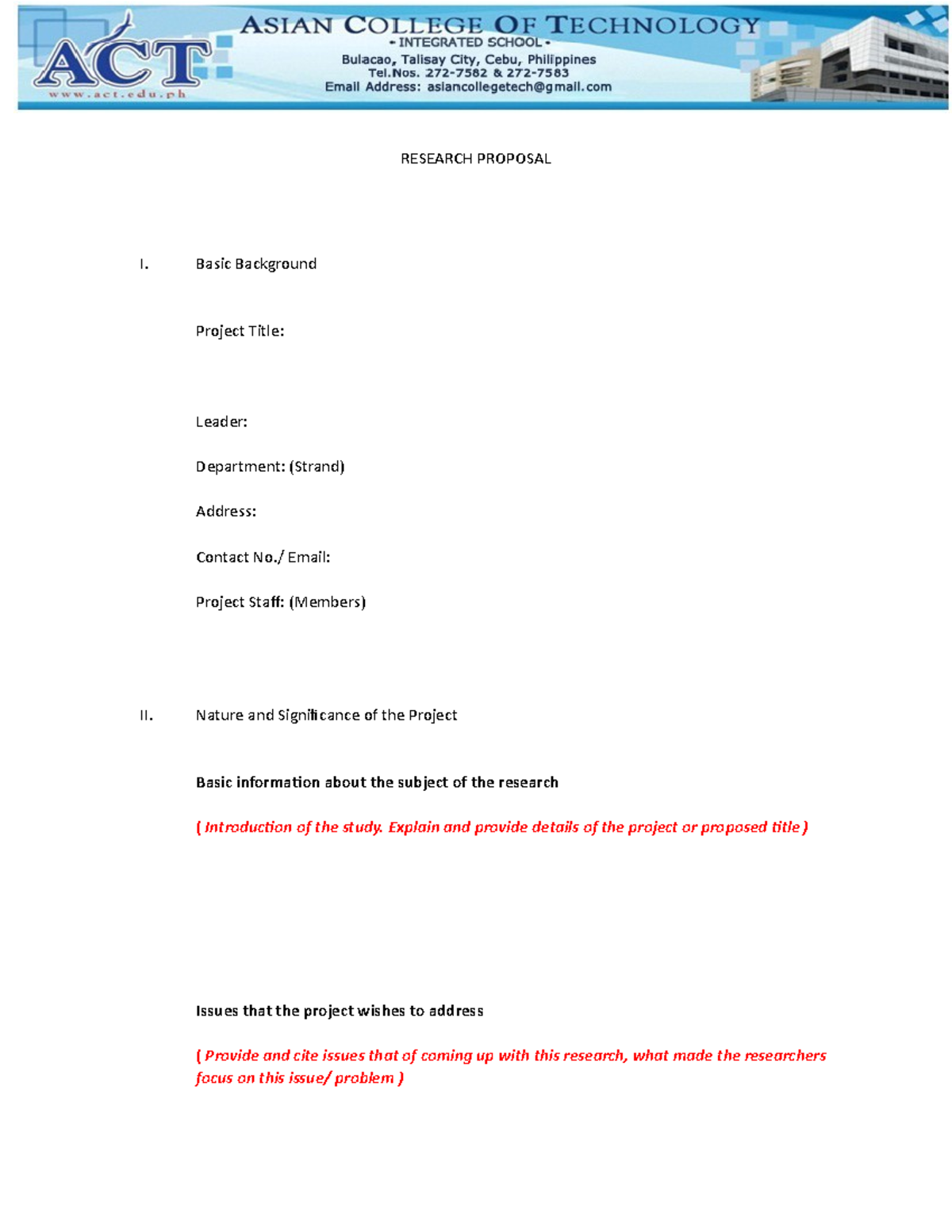 research report project proposal position paper brainly