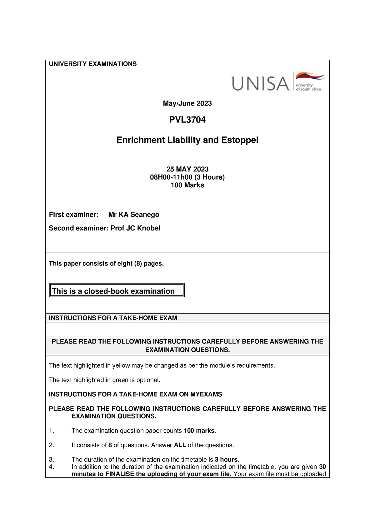 PVL3704 Exam May June 2023 01 - UNIVERSITY EXAMINATIONS May/June 2023 ...