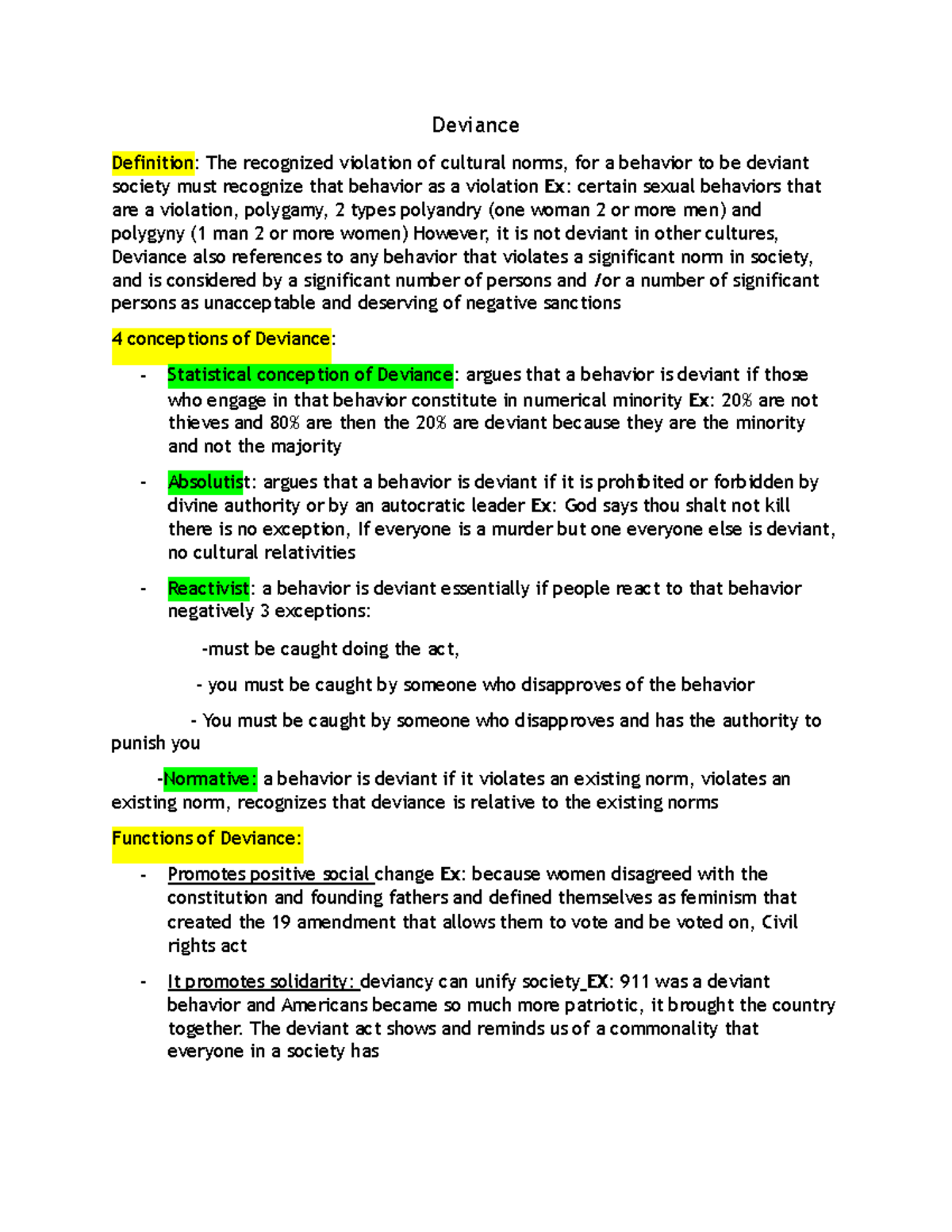 Deviance Lecture notes 13 Deviance Definition The recognized