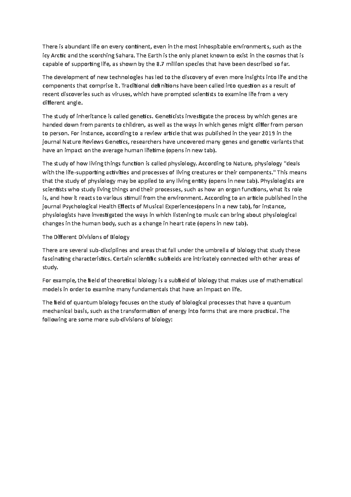 Biology life in every corner of the globe There is abundant life on