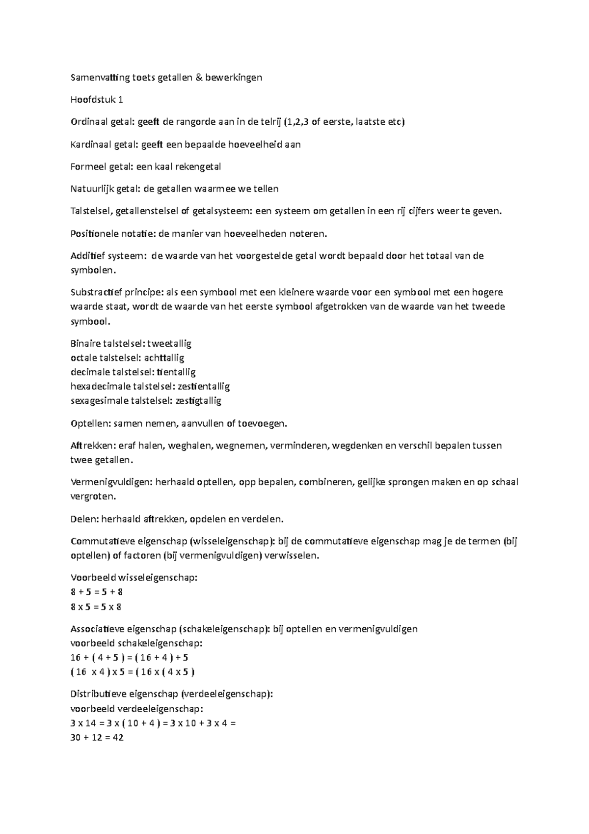 Samenvatting Toets Hele Getallen - Samenvatting Toets Getallen ...