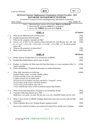 DBMS 2019 winter Previous year DBMS Papers